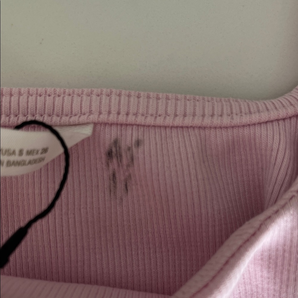 Zara Pale Pink Square-Neck Ribbed Tank - Picture 8 of 11